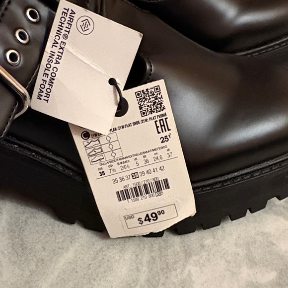 Zara Black Chunky Loafers with Buckle - Picture 5 of 5